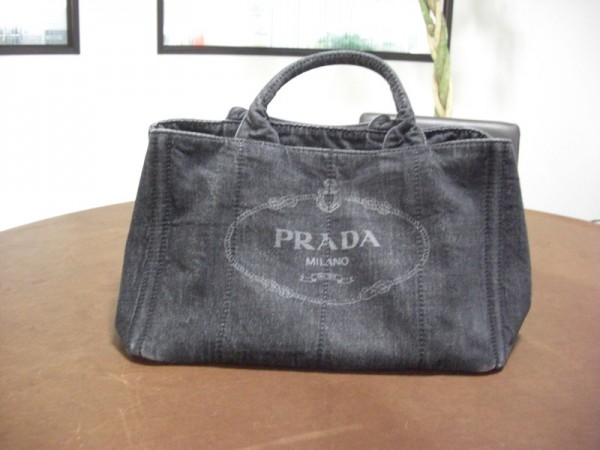 PRADA プラダ カナパPM デニム ブラック S無し