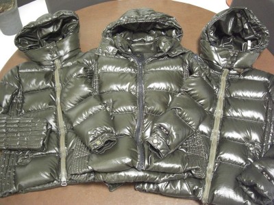 タトラスダウンジャケットのモカからダークブラウンへ変色補正（染め替え）