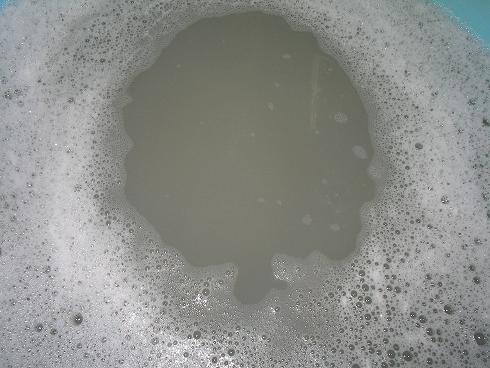 洗浄液が真っ黒になるほど汚れが洗い流された